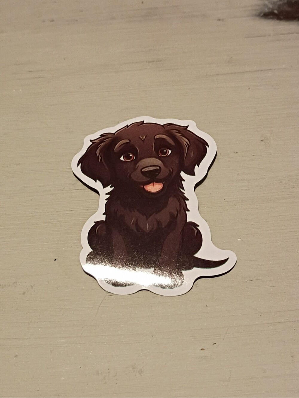 10/$10 Stickers Decal - Black Flat-Coated Lab Puppy Kawaii Animal Sticker - New